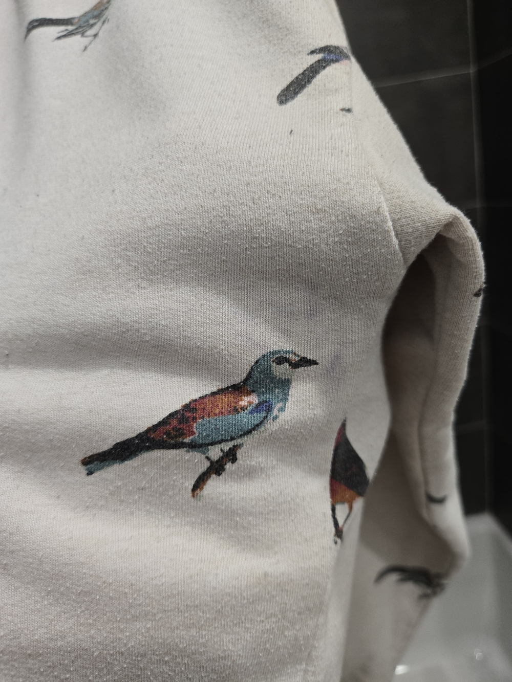 Twik Beige Crewneck Sweatshirt with Colorful Bird Print Organic Cotton - Picture 7 of 7